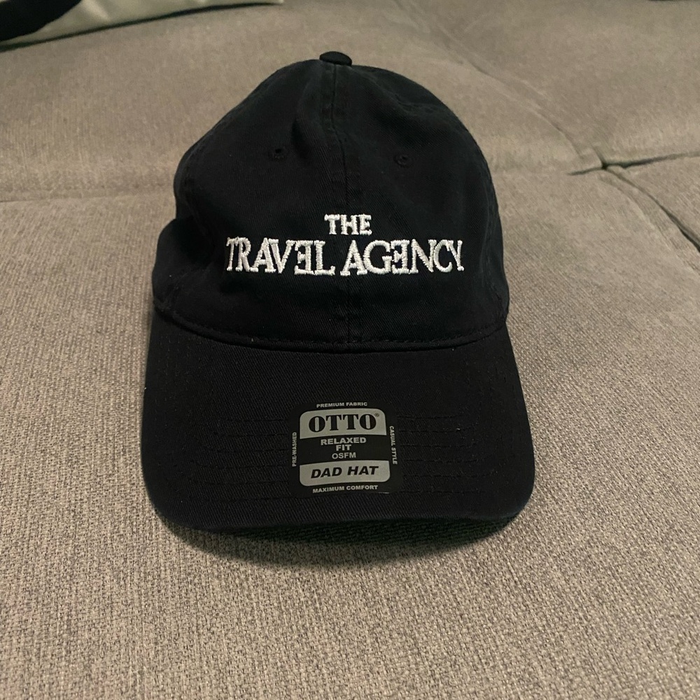 The Travel Agency OTTO Black Dad Hat NYC Cannabis White Embroidered Logos